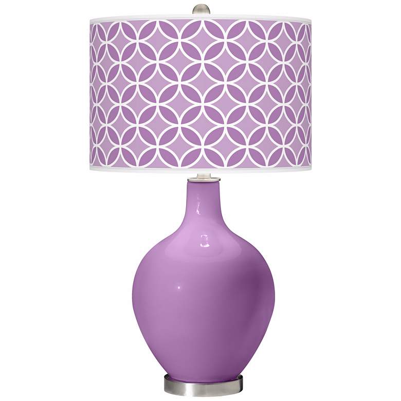 Image 1 African Violet Circle Rings Ovo Table Lamp