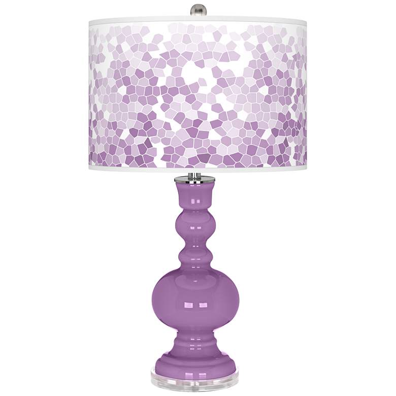 Image 1 African Violet Mosaic Giclee Apothecary Table Lamp