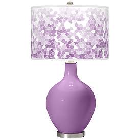 Image1 of African Violet Mosaic Giclee Ovo Table Lamp