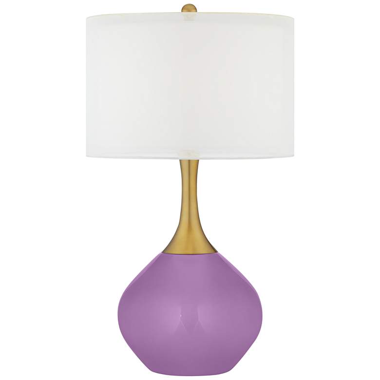Image 1 African Violet Nickki Brass Modern Table Lamp