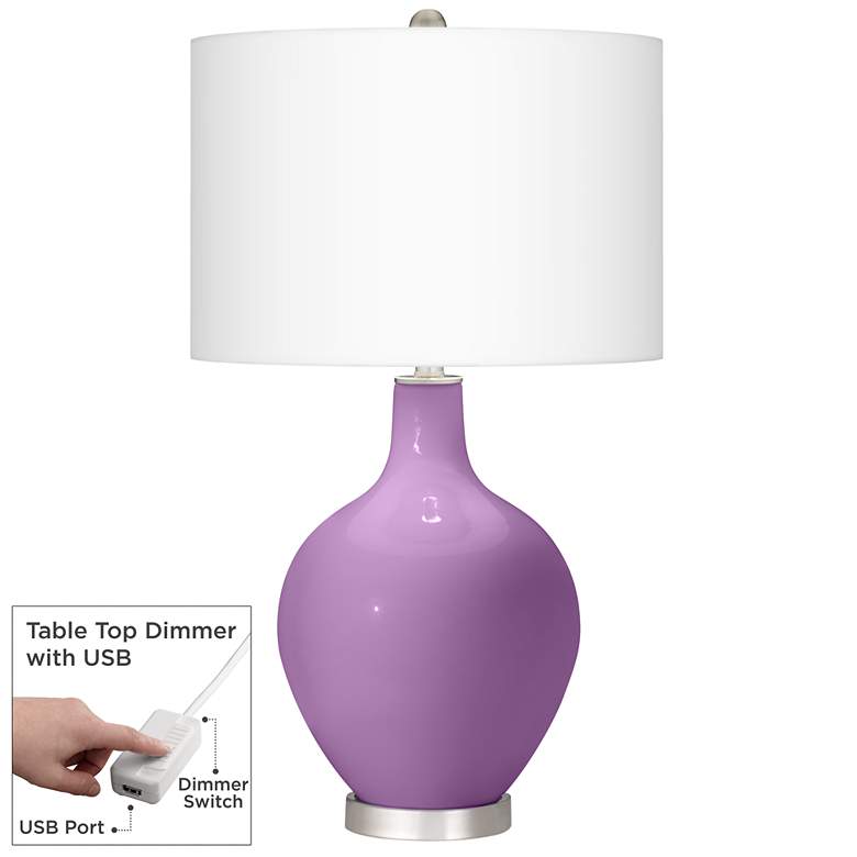 Image 1 African Violet Ovo Table Lamp With Dimmer