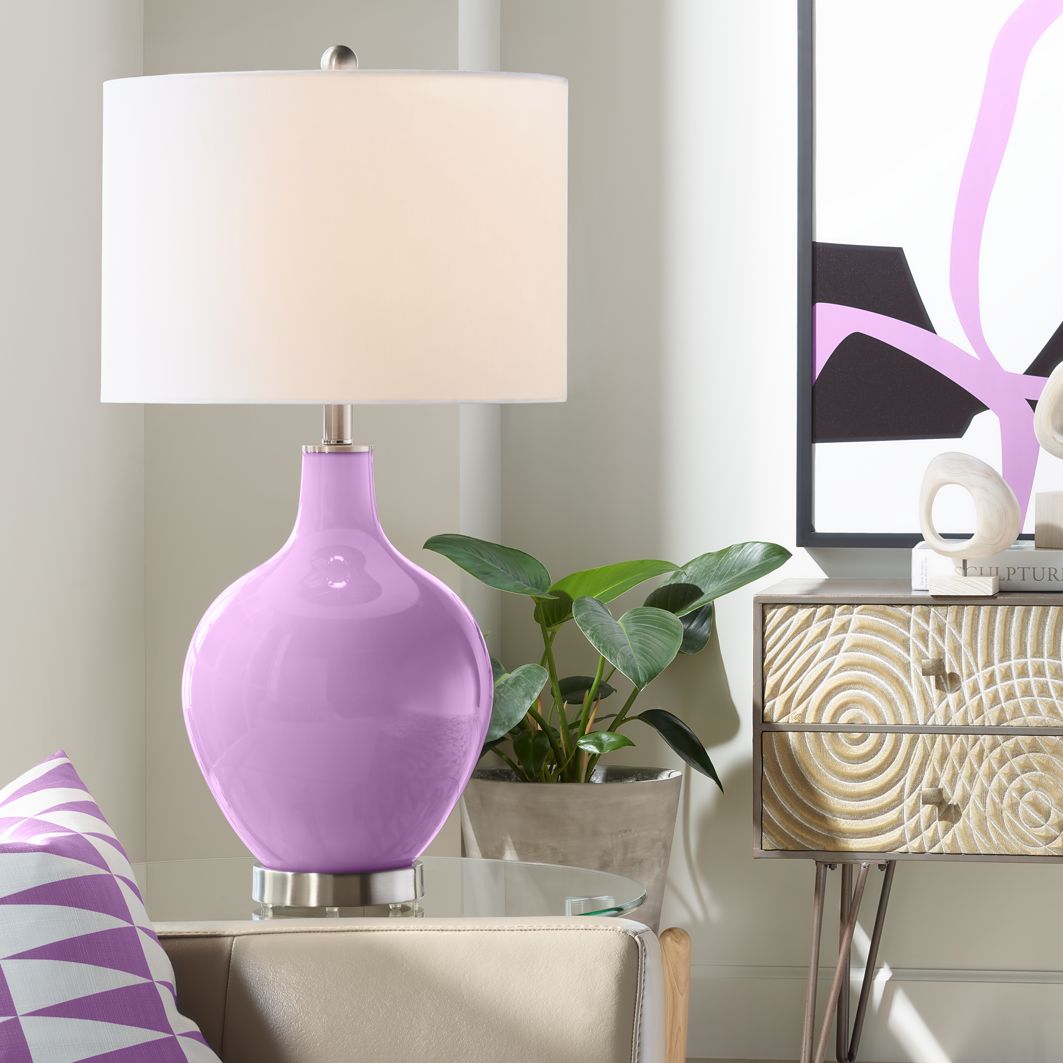 violet table lamp