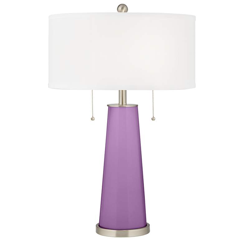 Image 2 African Violet Peggy Glass Table Lamp With Dimmer