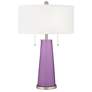 African Violet Peggy Glass Table Lamp With Dimmer