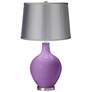 African Violet - Satin Light Gray Shade Ovo Table Lamp
