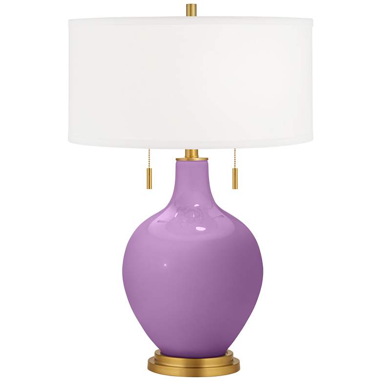 Image 1 African Violet Toby Brass Accents Table Lamp