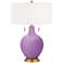 African Violet Toby Brass Accents Table Lamp