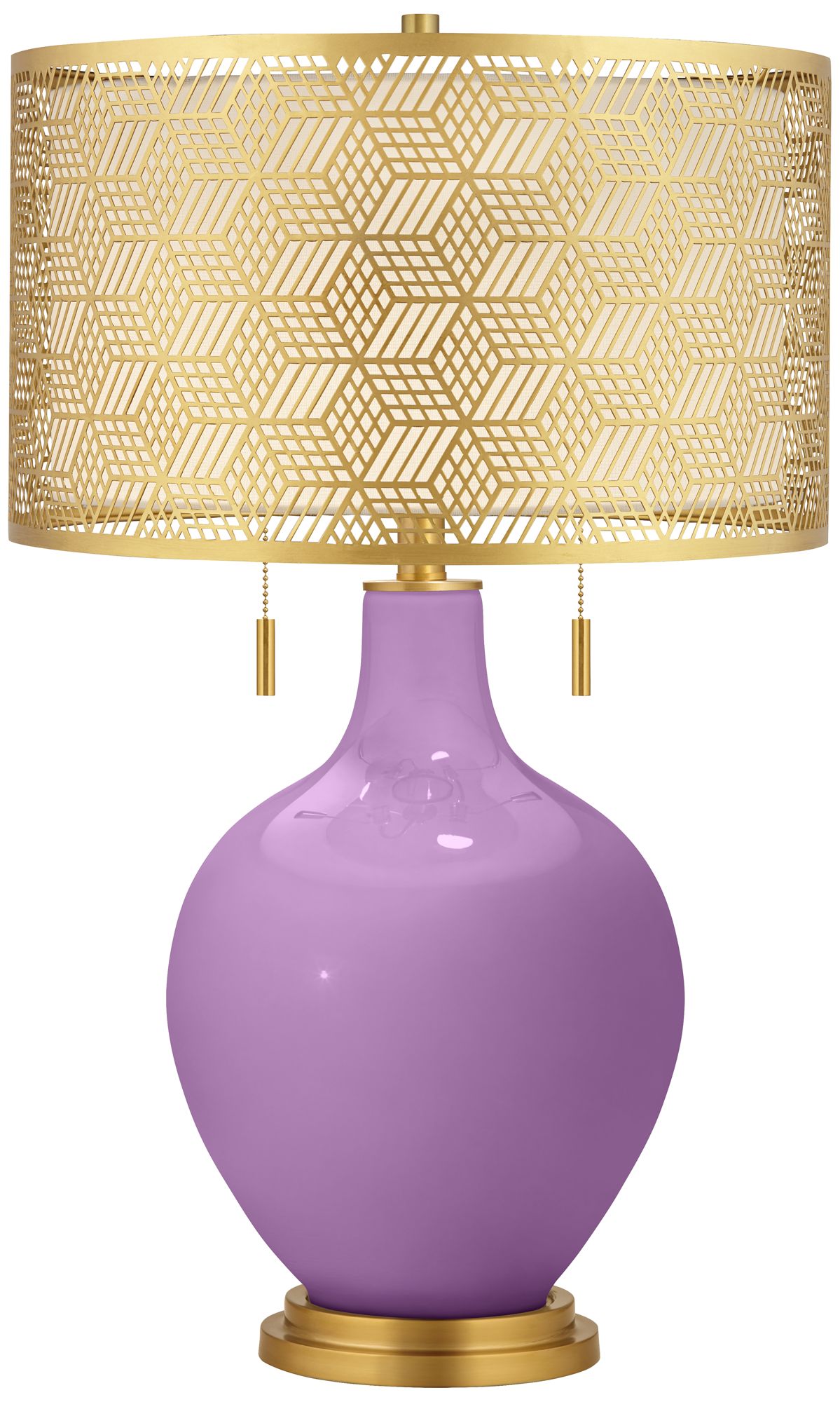 Image African Violet Toby Brass Metal Shade Table Lamp