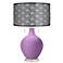 African Violet Toby Table Lamp With Black Metal Shade