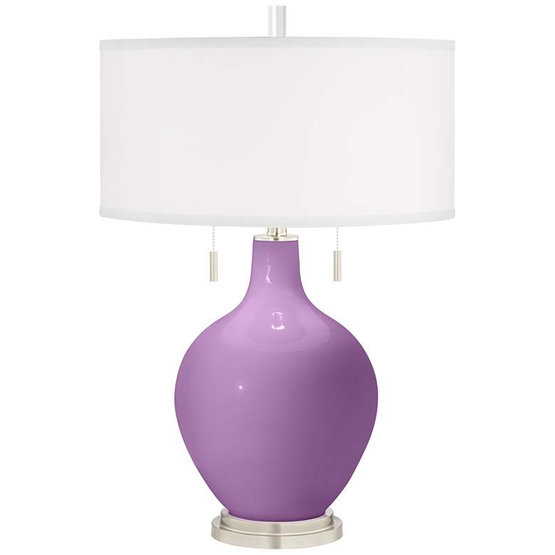 Image 2 African Violet Toby Table Lamp with Dimmer
