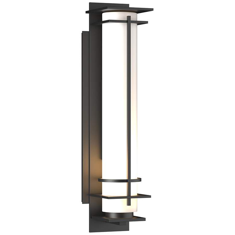 Image 1 After Hours 20" High Coastal Black Outdoor Sconce With Opal Glass Shad