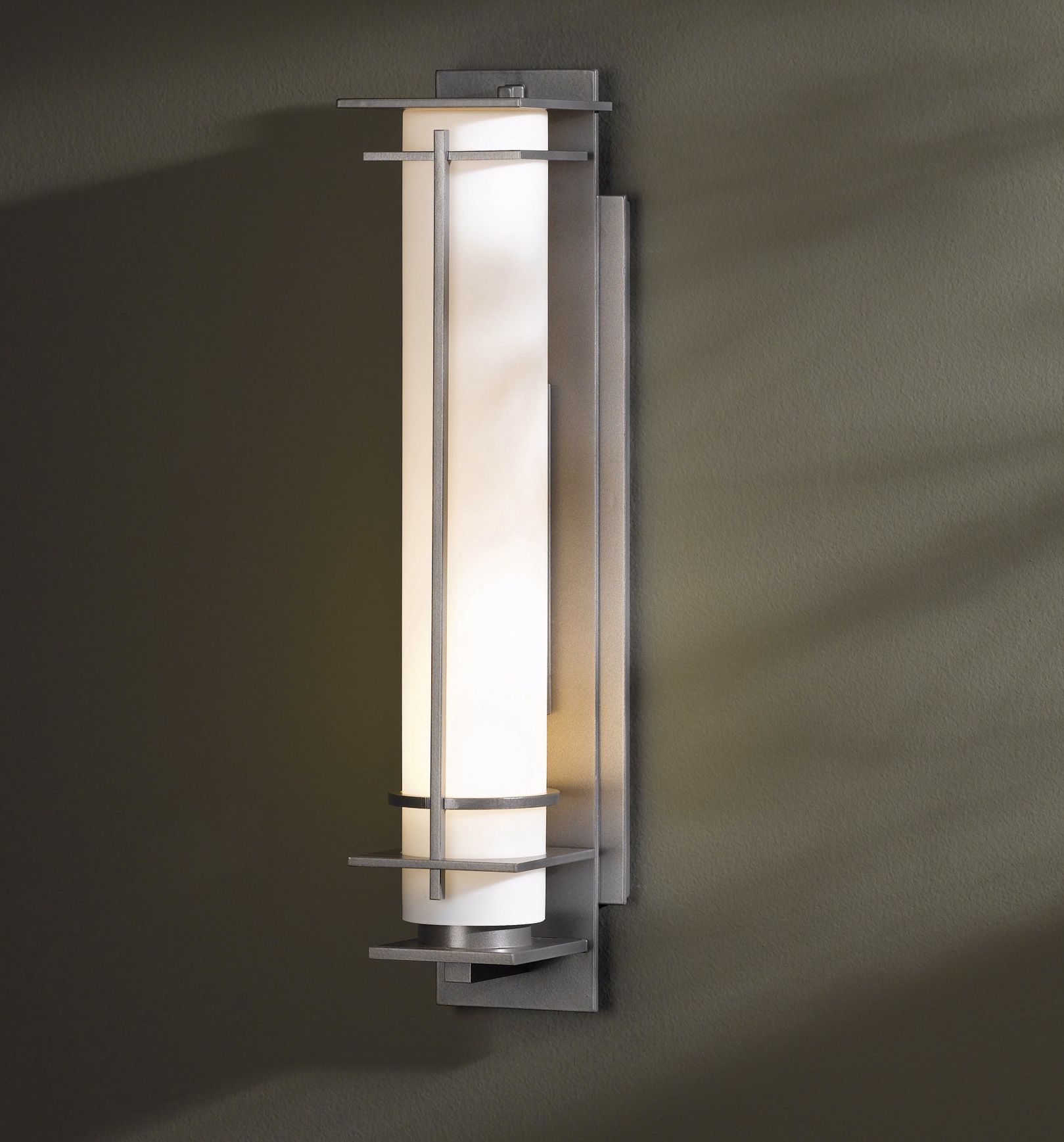 Image 2 After Hours 20"H Coastal Burnished Steel Outdoor Sconce w/ Opal Shade more views