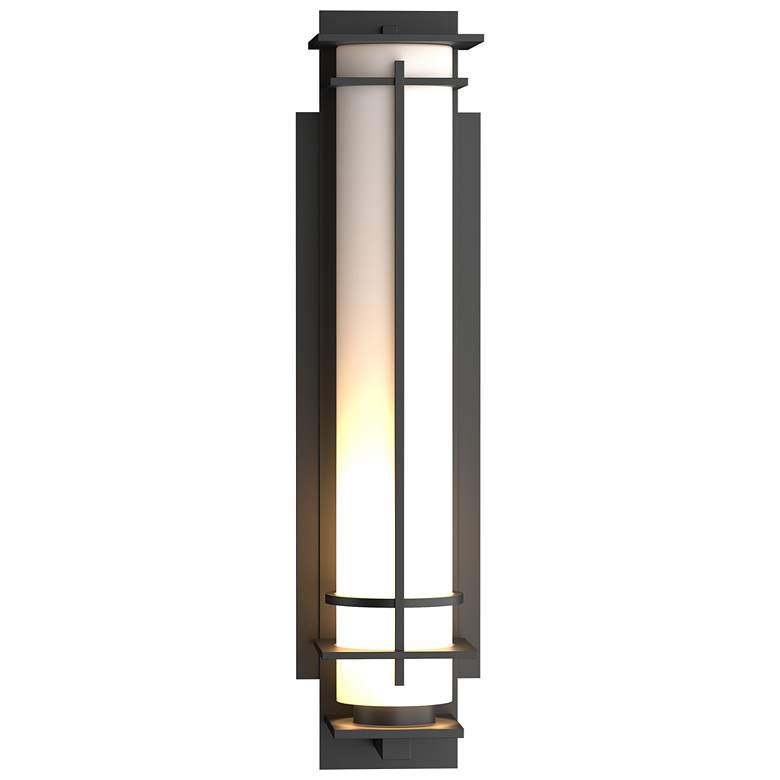 Image 1 After Hours 26.8"H Large Coastal Black Outdoor Sconce With Opal Glass