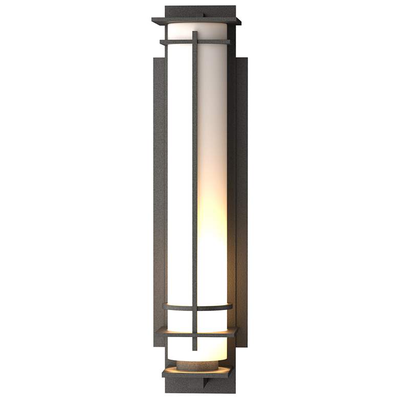 Image 1 After Hours Large Outdoor Sconce - Iron Finish - Opal Glass