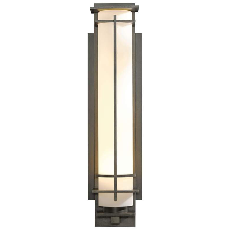 Image 1 After Hours Large Outdoor Sconce - Smoke Finish - Opal Glass
