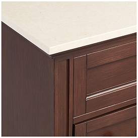 Image3 of Afton 32" Wide 3-Drawer Marble Top and Teak Wood Single Sink Vanity more views