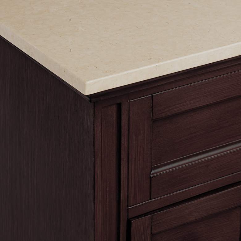 Image 3 Afton 32" Wide 3-Drawer Marble Top and Teak Wood Single Sink Vanity more views