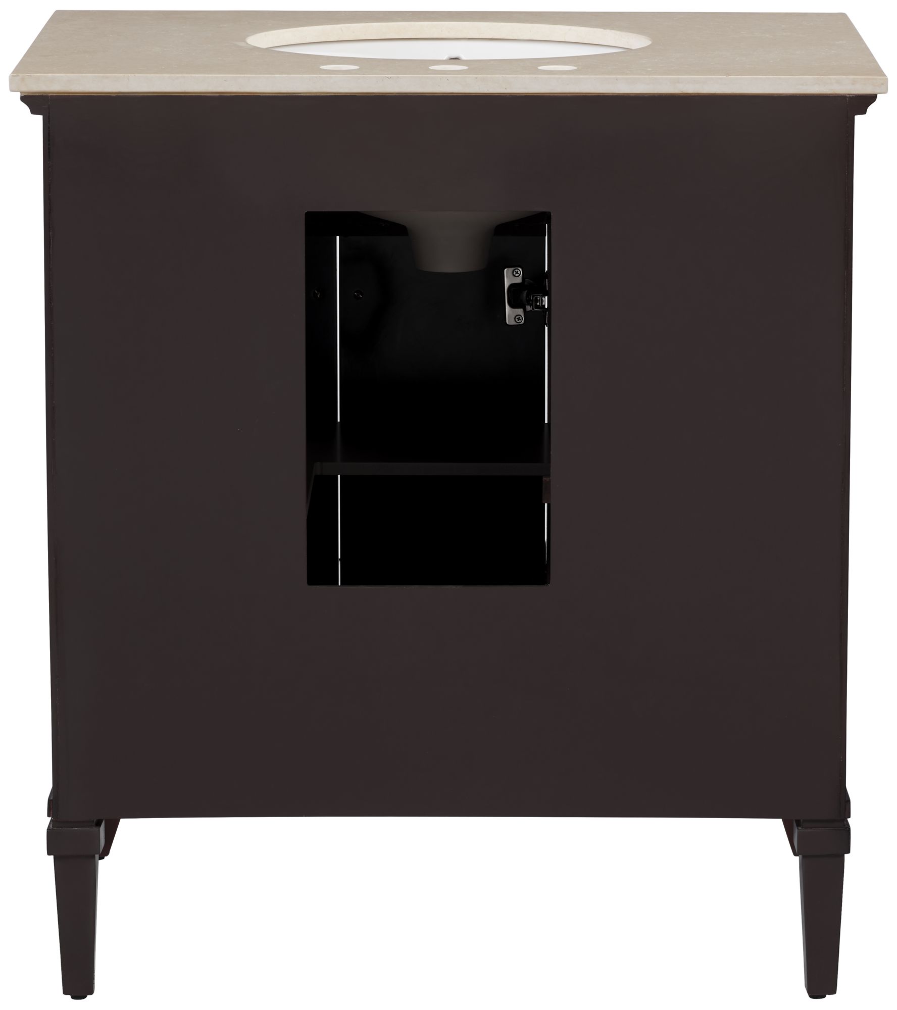 Afton 32" Wide 3-Drawer Marble Top and Teak Wood Single Sink Vanity