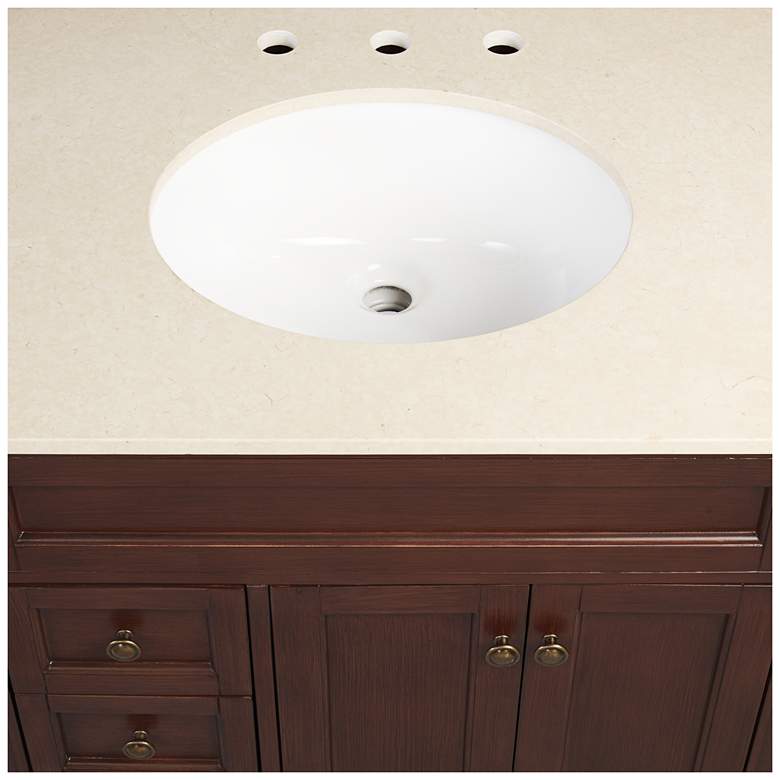 Image 6 Afton 32" Wide 3-Drawer Marble Top and Teak Wood Single Sink Vanity more views