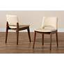 Afton Beige Faux Leather Wood Dining Chairs Set of 2 in scene