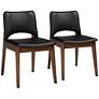Afton Black Faux Leather Dining Chairs Set of 2 in scene