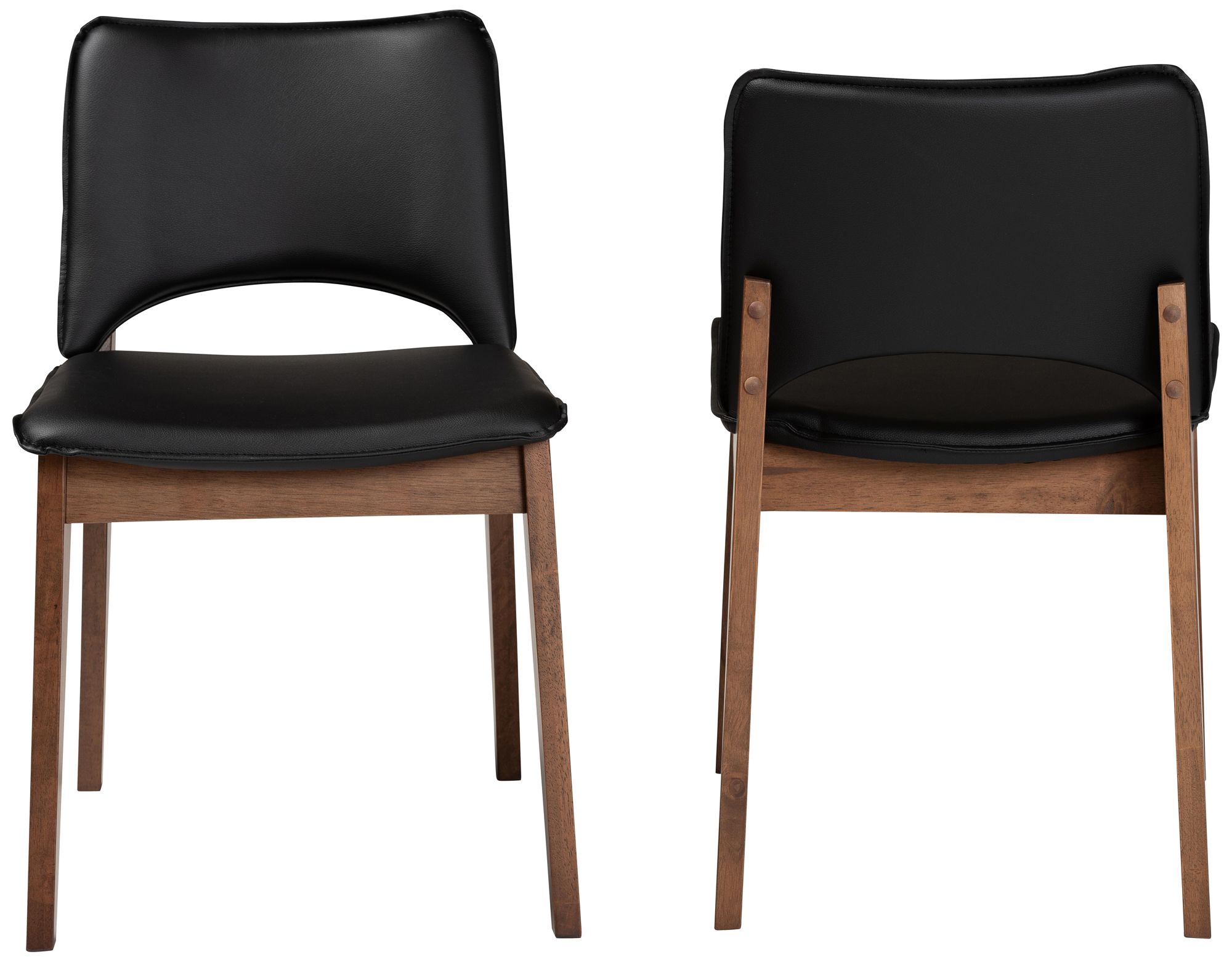 Image 5 Afton Black Faux Leather Dining Chairs Set of 2 more views