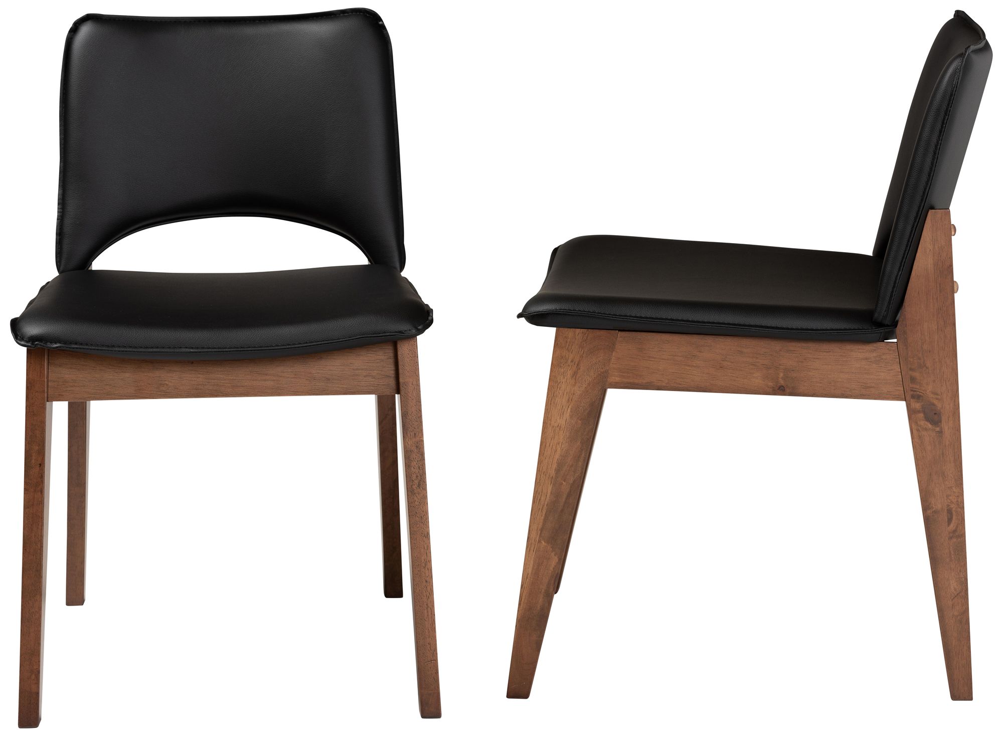 Image 6 Afton Black Faux Leather Dining Chairs Set of 2 more views