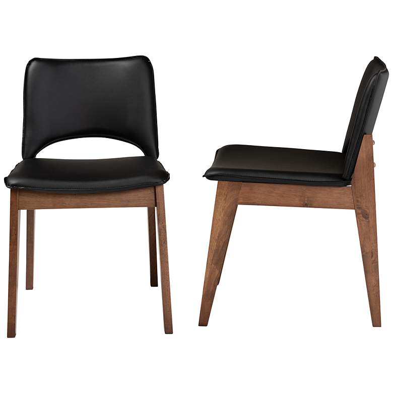 Image 6 Afton Black Faux Leather Dining Chairs Set of 2 more views