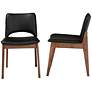 Afton Black Faux Leather Dining Chairs Set of 2 in scene