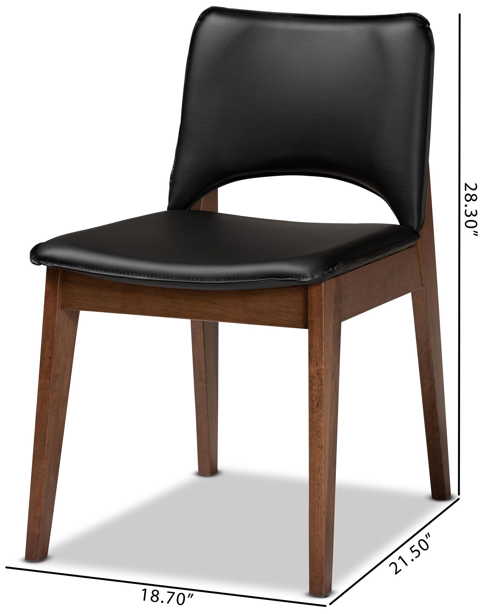 Afton Black Faux Leather Dining Chairs Set of 2 in scene