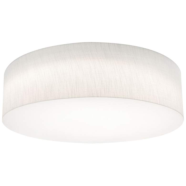 Image 1 AFX Anton 24" Wide White Linen Shade LED Flush Mount Ceiling Light
