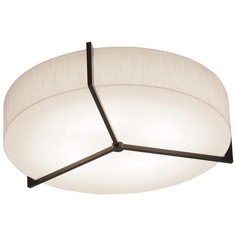 Image 1 AFX Apex 17" Wide Modern Espresso and Jute Wrap LED Ceiling Light