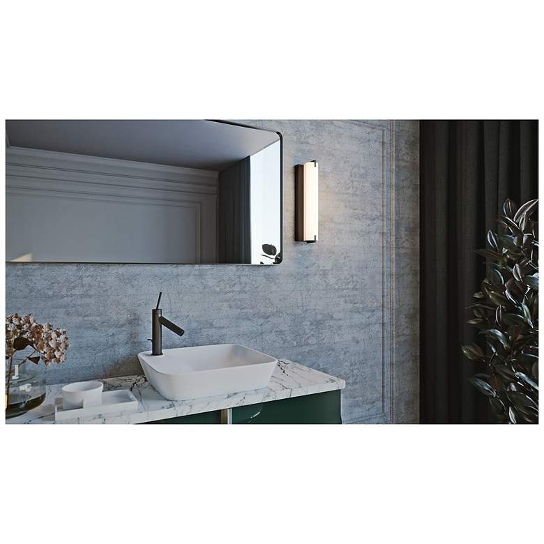 Image 5 AFX Axel 16" Wide Black Finish Modern LED Wall Light more views