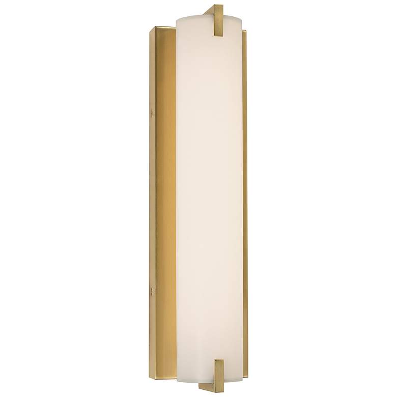Image 3 AFX Axel 16 inch Wide Satin Brass Finish Modern LED Wall Light