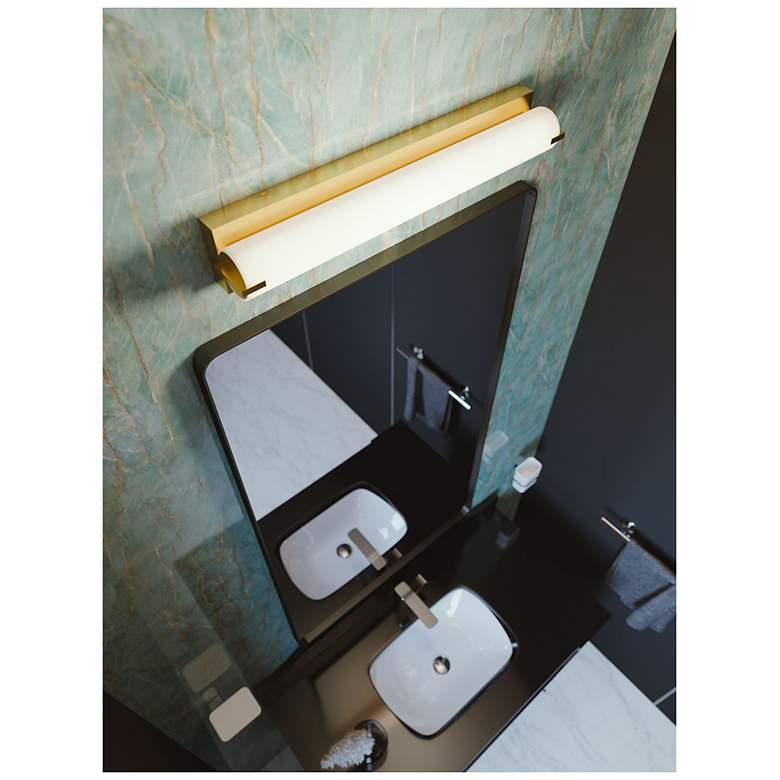 Image 2 AFX Axel 36.75" Wide Satin Brass Finish Bath Vanity LED Light more views