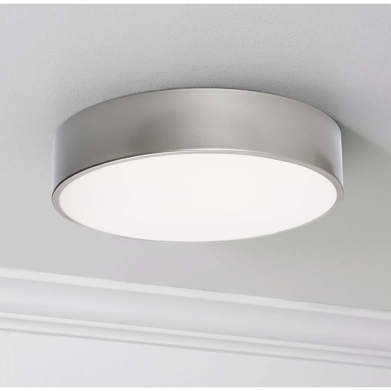 Image 1 AFX Bailey 12" Wide Satin Nickel LED Ceiling Flush Mount