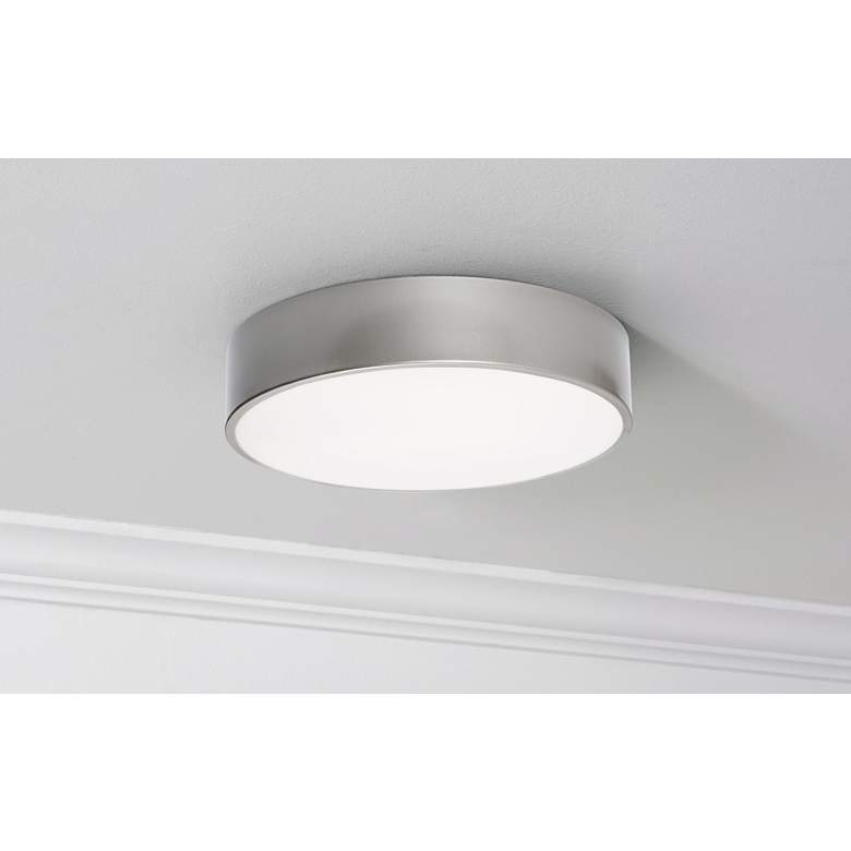 Image 2 AFX Bailey 12" Wide Satin Nickel LED Ceiling Flush Mount more views