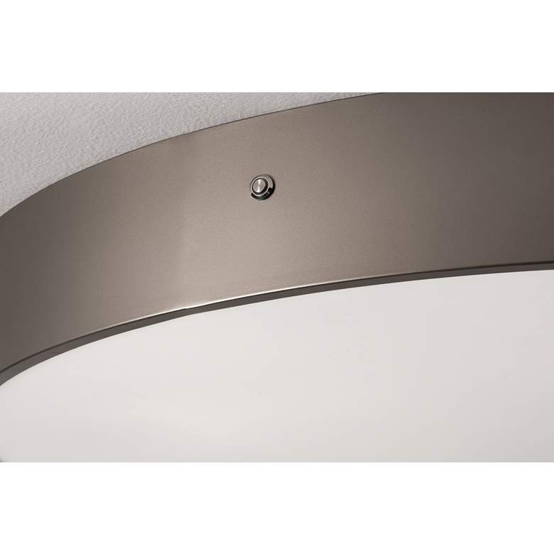 Image 3 AFX Bailey 12" Wide Satin Nickel LED Ceiling Flush Mount more views
