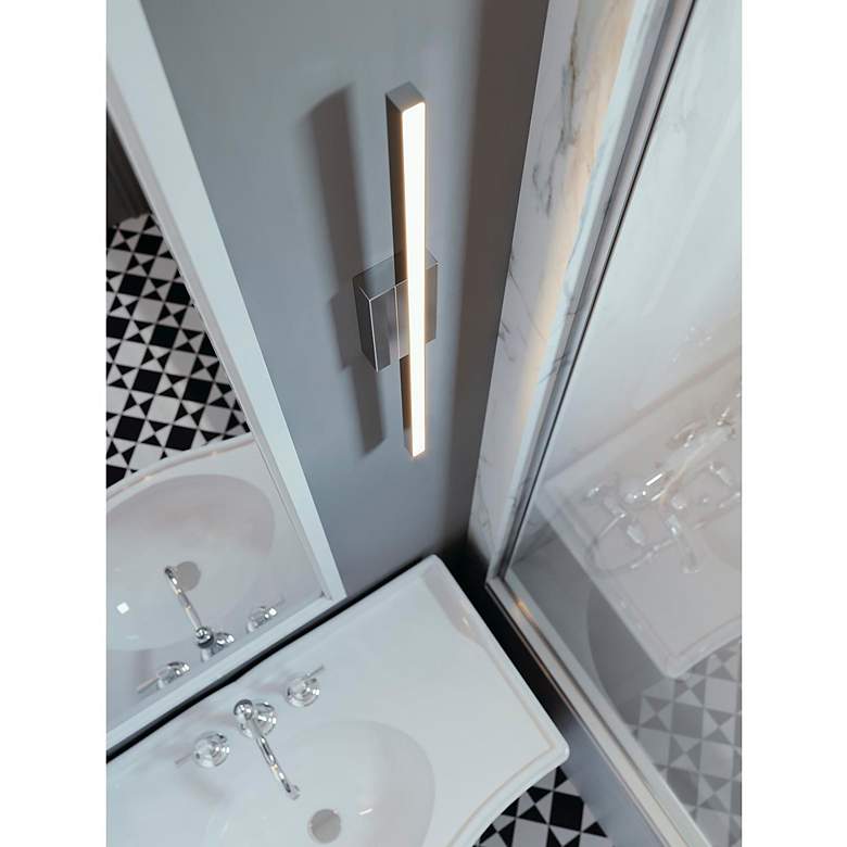 Image 2 AFX Barlow 24" Wide Satin Nickel LED Vanity Bath Light more views