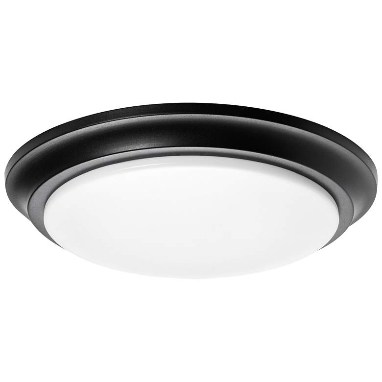 Image 1 AFX Baron 12 inch Wide Black and White LED Flush Mount Ceiling Light
