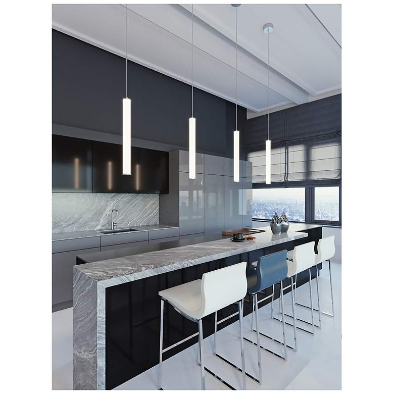 Image 4 AFX Caden 5.1" Wide Satin Nickel Finish Tall Modern LED Mini-Pendant more views