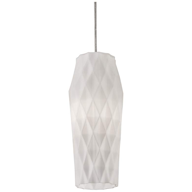 Image 1 AFX Candice 5 inch Wide White Pendant Light with Opal White Glass