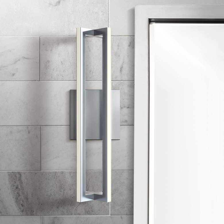 Image 1 AFX Cass 16" High Satin Nickel Metal LED Wall Sconce