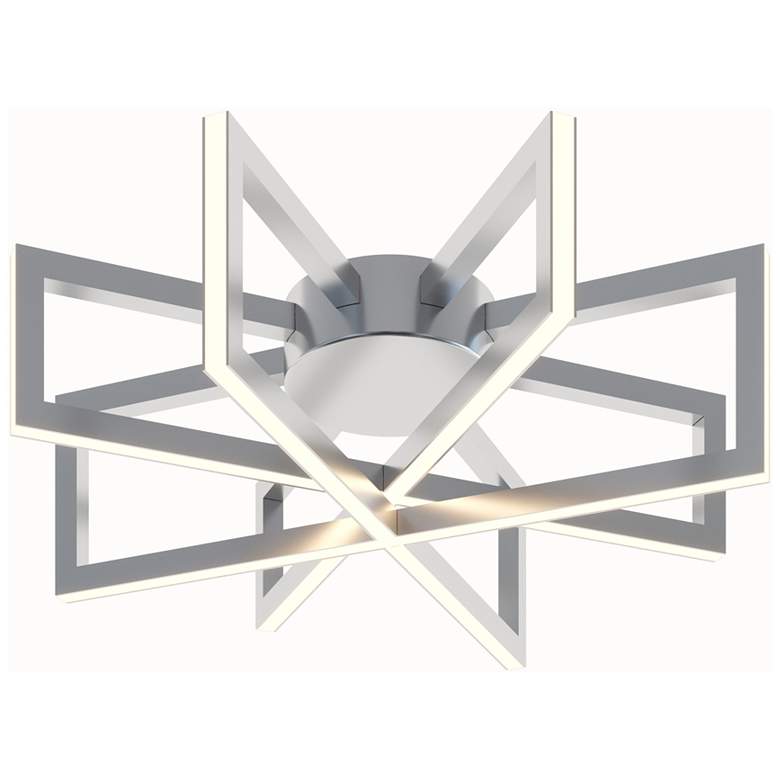 Image 1 AFX Cass 17 inch Wide Silver Modern LED Ceiling Light