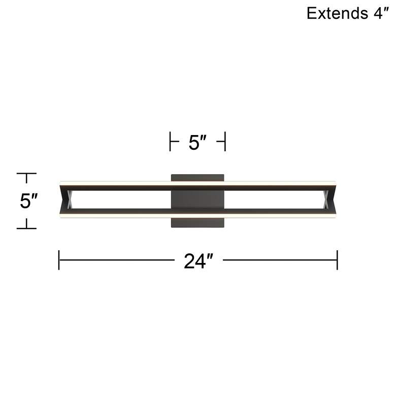 Image 4 AFX Cass 24" Wide Black Steel LED Modern Linear Vanity Bath Light more views