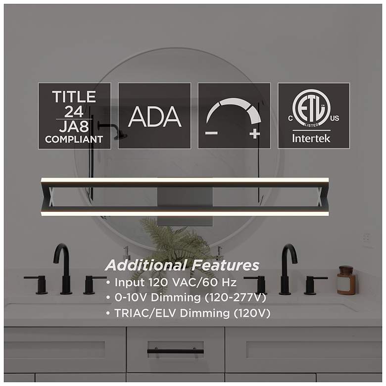 Image 6 AFX Cass 24" Wide Black Steel LED Modern Linear Vanity Bath Light more views