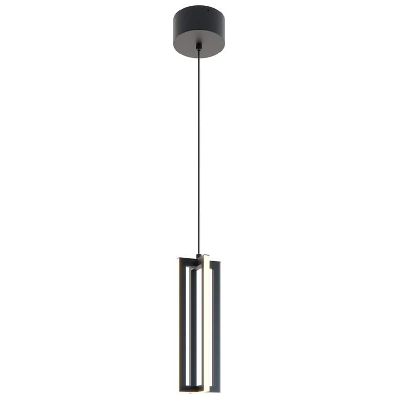 Image 1 AFX Cass 4" Wide Black Finish LED Modern Linear Mini Pendant