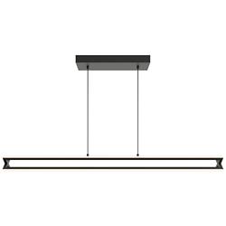 AFX Cass 48" Wide Black Finish Modern Linear Pendant