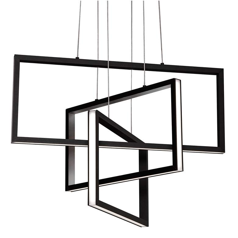 Image 2 AFX Cole 24" Wide Black 3-Light LED Modern Pendant Light