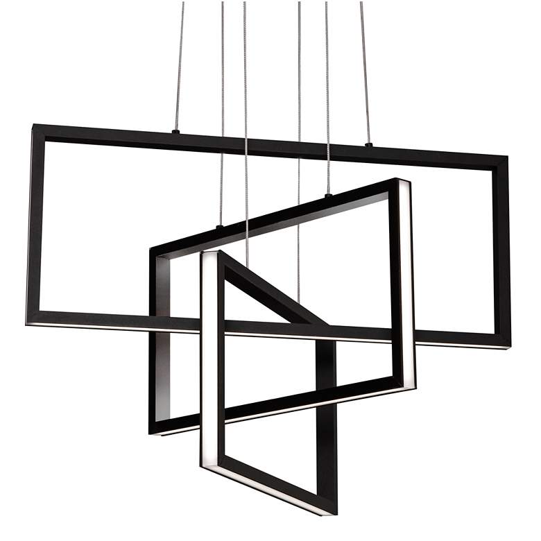 Image 2 AFX Cole 24 inch Wide Black 3-Light LED Modern Pendant Light